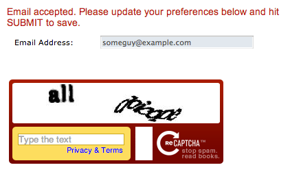 Hope you can read the CAPTCHA, because if not you'll be getting those Micro Center emails forever